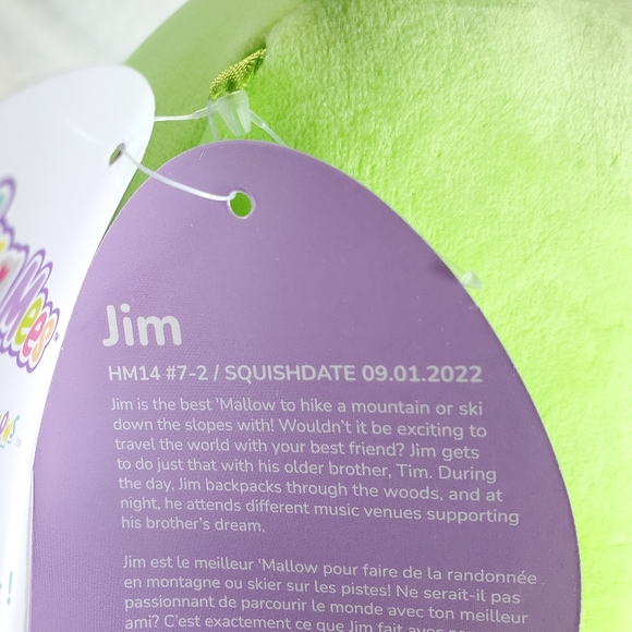 Jim Hugmee Squishmallow 14 Inch BNWT Spring Easter Bright Green Alpaca with Egg - Picture 7 of 7